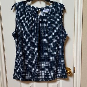 Calvin Klein Women's Black and Teal Top